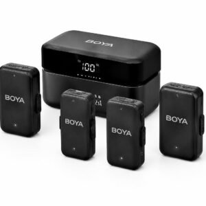 BOYA BY-V4 4-Channel Wireless Microphone | 4-Person Wireless Mic with Charging Case | Original BOYA